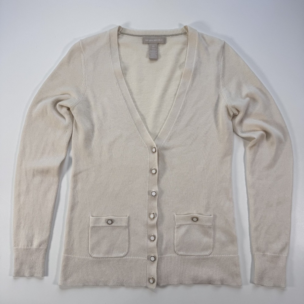 BANANA REPUBLIC Lightweight Cardigan Sweater with Buttons Womens XSmall Pockets
